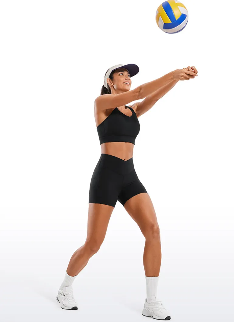 Butterluxe Yoga Pockets Shorts 4''- V Cross Waist