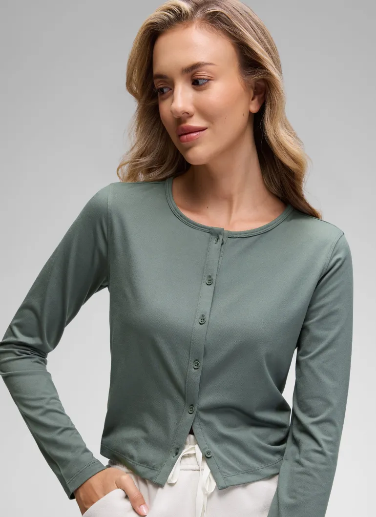 Cloud Jersey Lightweight Button Down Cardigan
