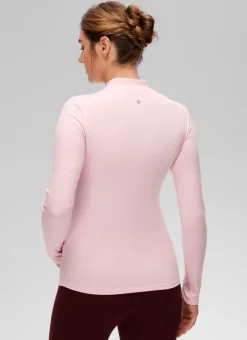 Cloud Jersey Maternity Mock Neck Ruched Shirt