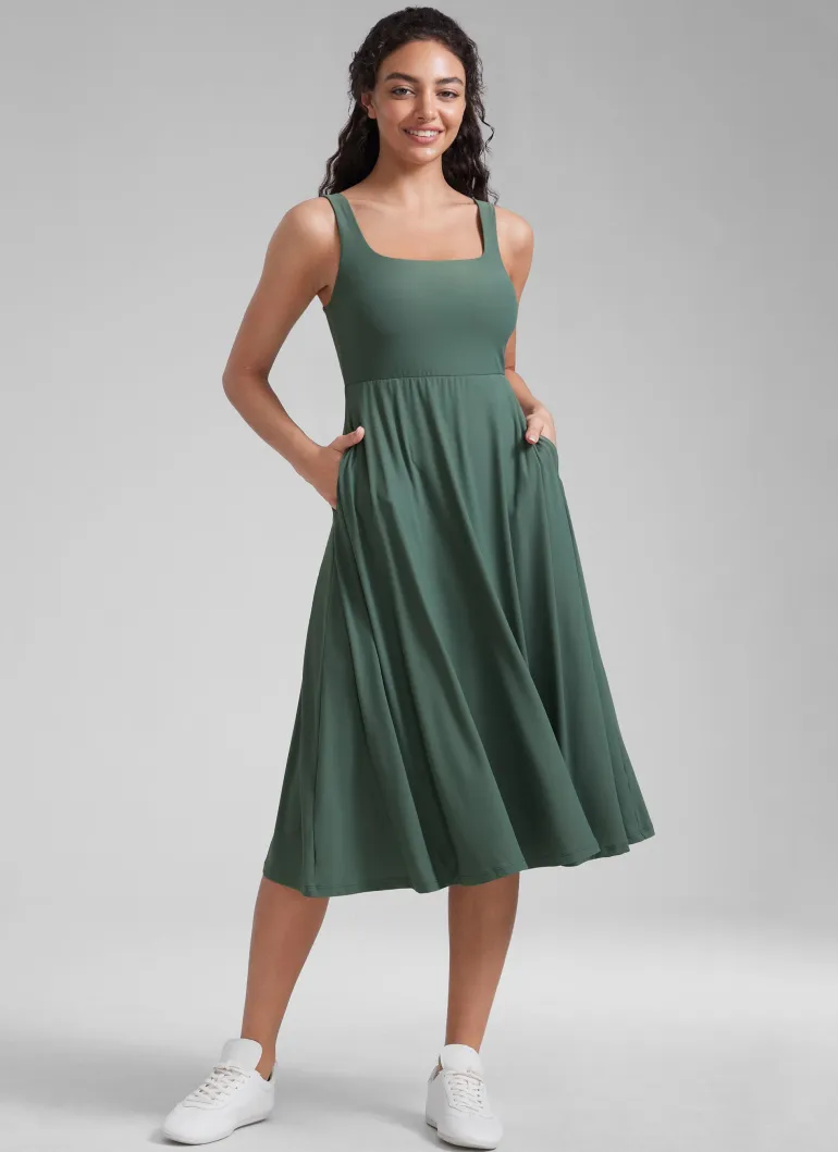 Cloudweight Double Lined Pocket Midi Dress