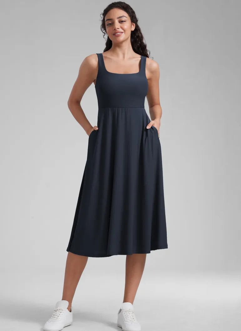 Cloudweight Double Lined Pocket Midi Dress