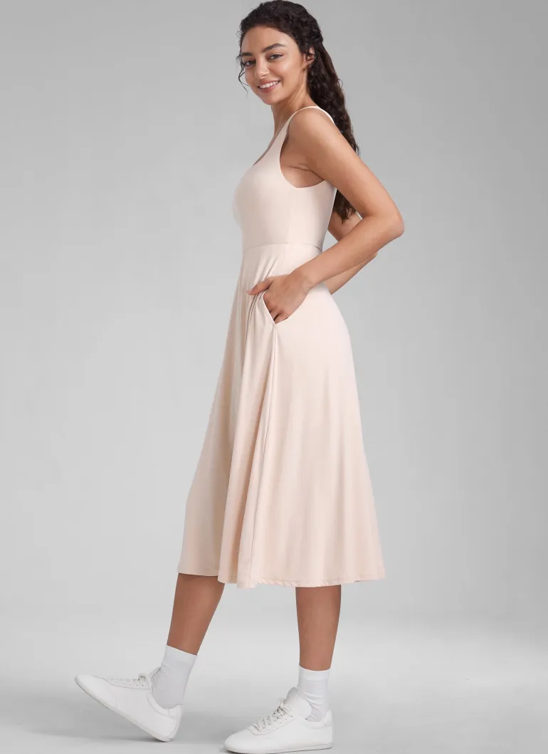 Cloudweight Double Lined Pocket Midi Dress