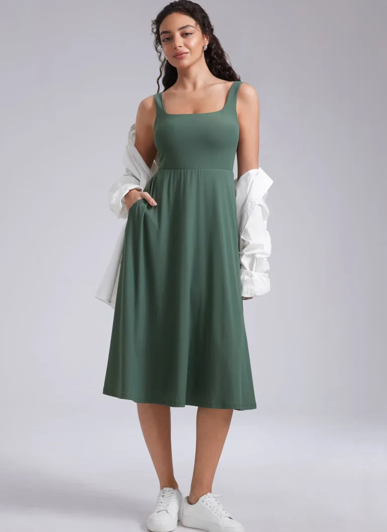 Cloudweight Double Lined Pocket Midi Dress