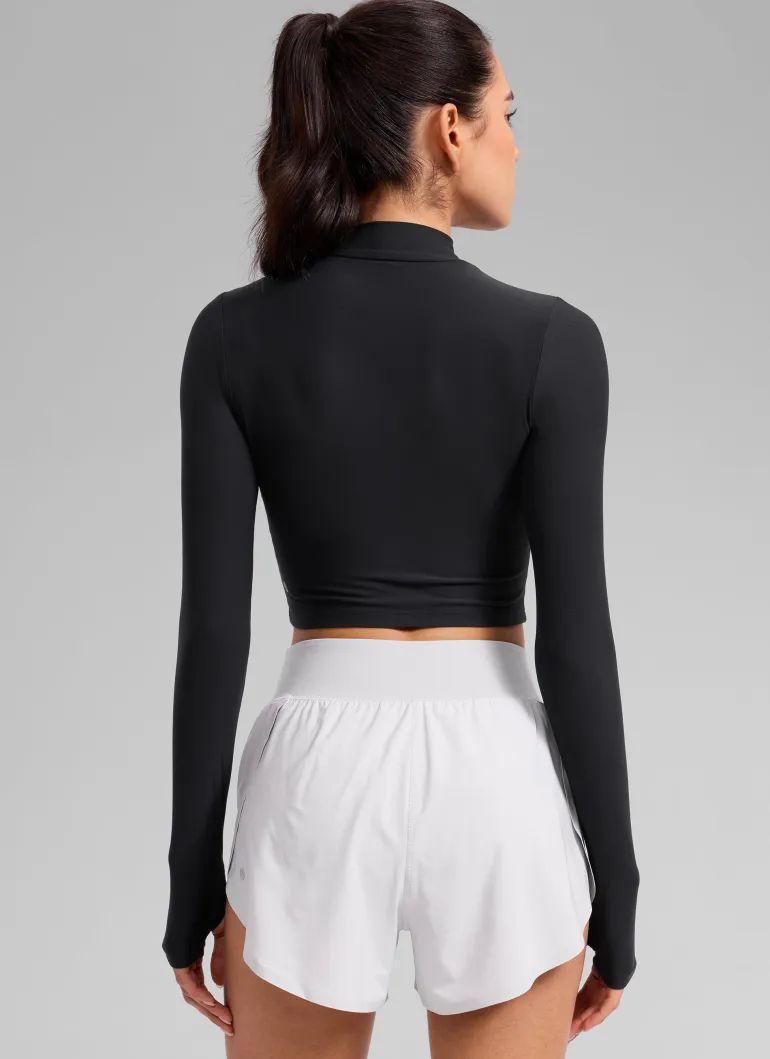 Cloudweight Mock Neck Crop Long Sleeve