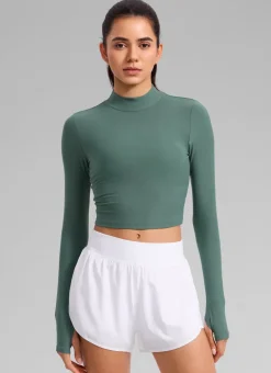 Cloudweight Mock Neck Crop Long Sleeve