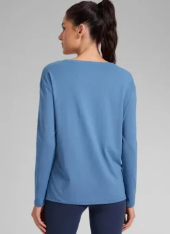 Cotton-Blend Boat Neck Long Sleeve