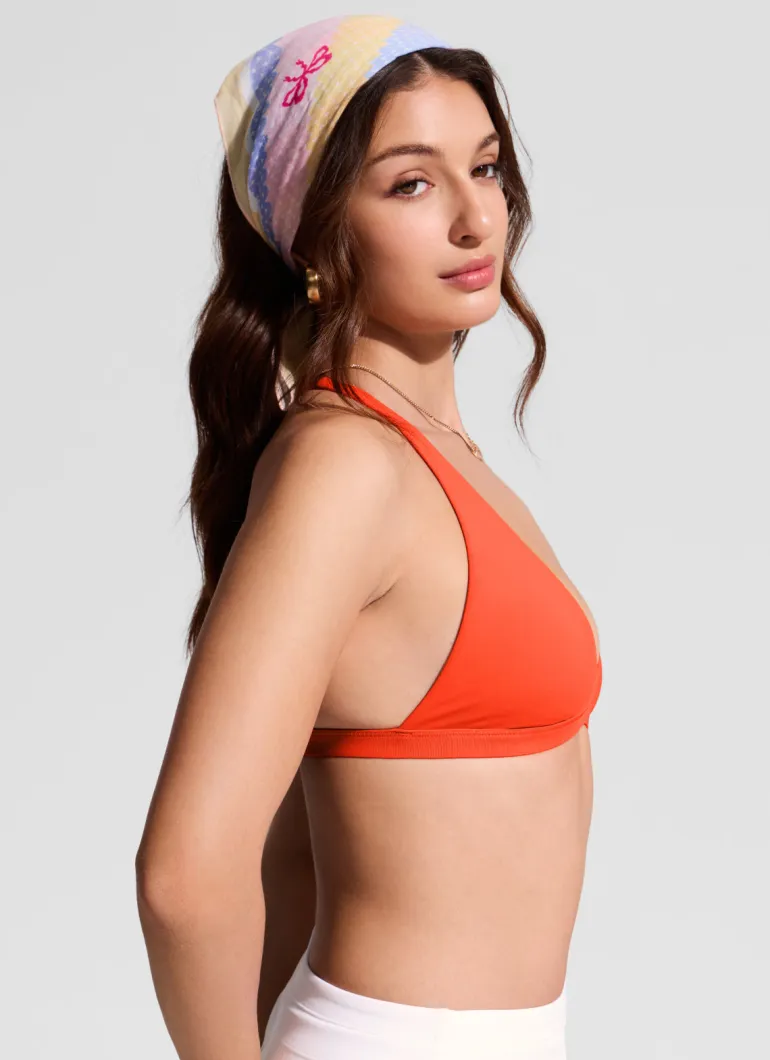 Deep V neck T back Triangle Bikini Top