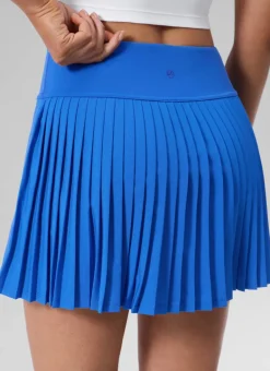 Dual-fabric Pleated Back Mini Tennis Skirt