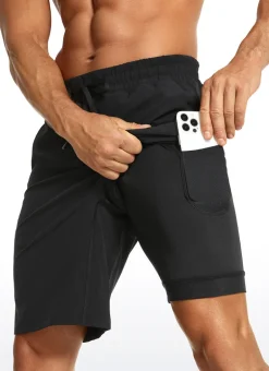 Feathery-Fit Athletic Shorts 9''- Lined