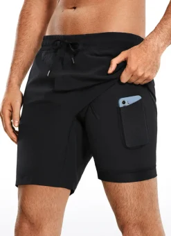 Feathery-Fit Athletic Shorts 7''- Lined