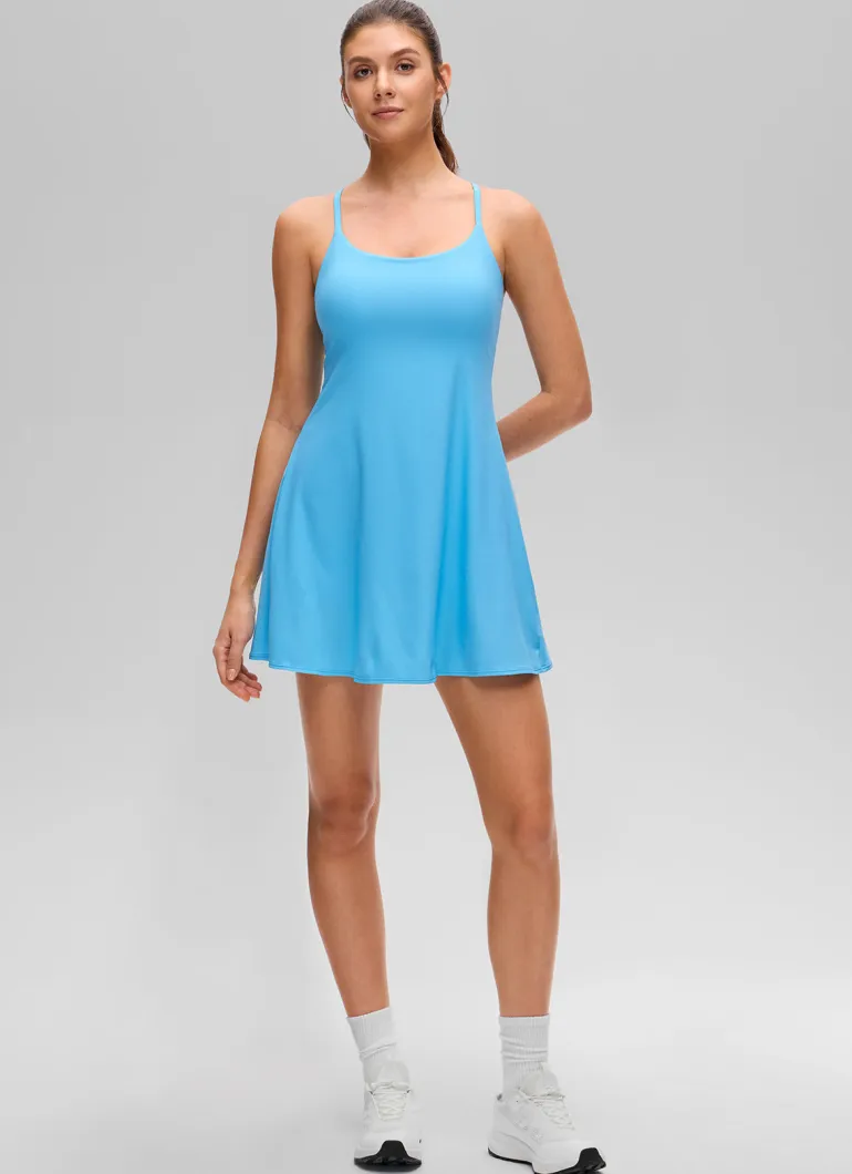 Feathery-Fit Drapey Built in Bra Liner Dress