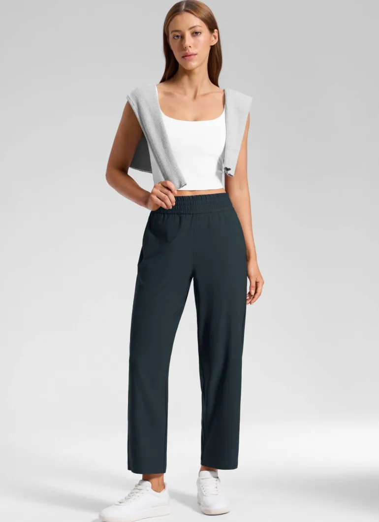 Feathery-Fit Drapey Tapered Ankle Pant 27"
