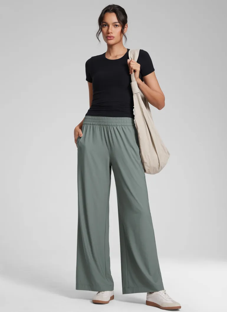 Feathery-Fit Drapey Wide Leg Pant 30"