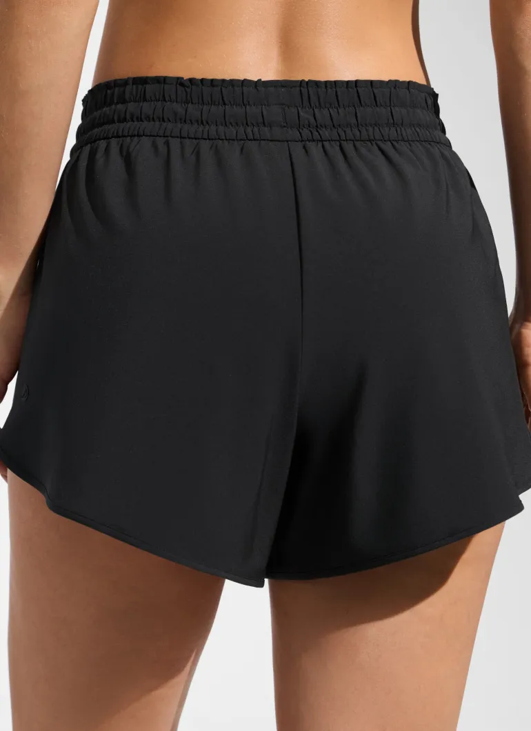 Feathery-Fit Relaxed Side Split Board Shorts 3.5"