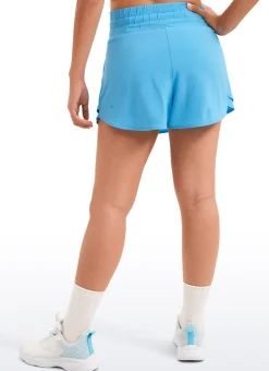 Feathery-Fit Soft Girls High Waisted 2 in 1 Flowy Shorts 2.5'' with Zip Pocket