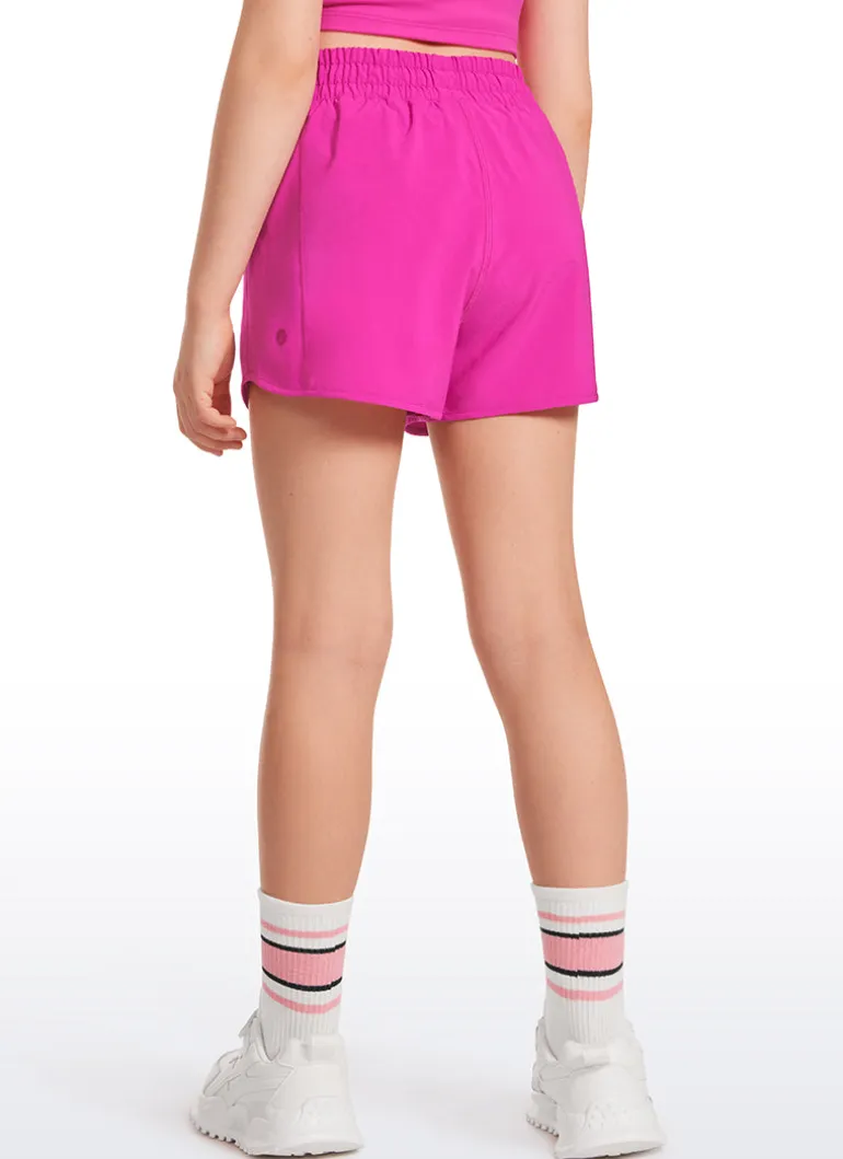 Feathery-Fit Soft Girls Mesh Liner Shorts with Zip Pockets