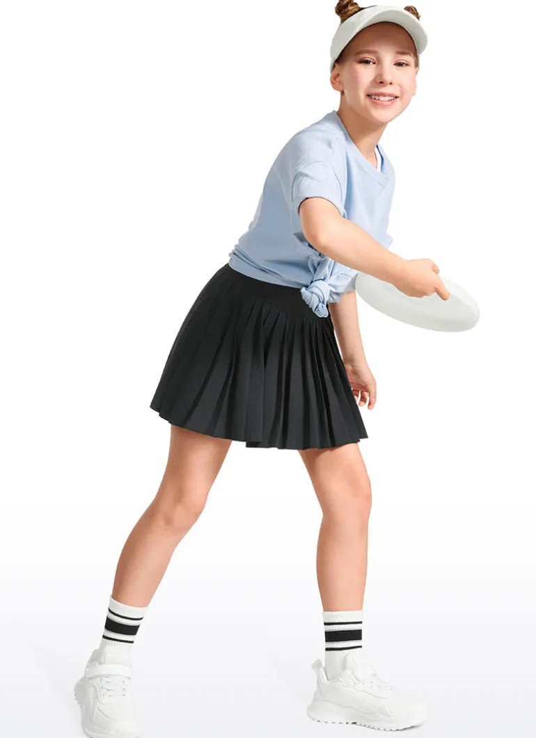 Feathery-Fit Soft Girls Pleated Skirts