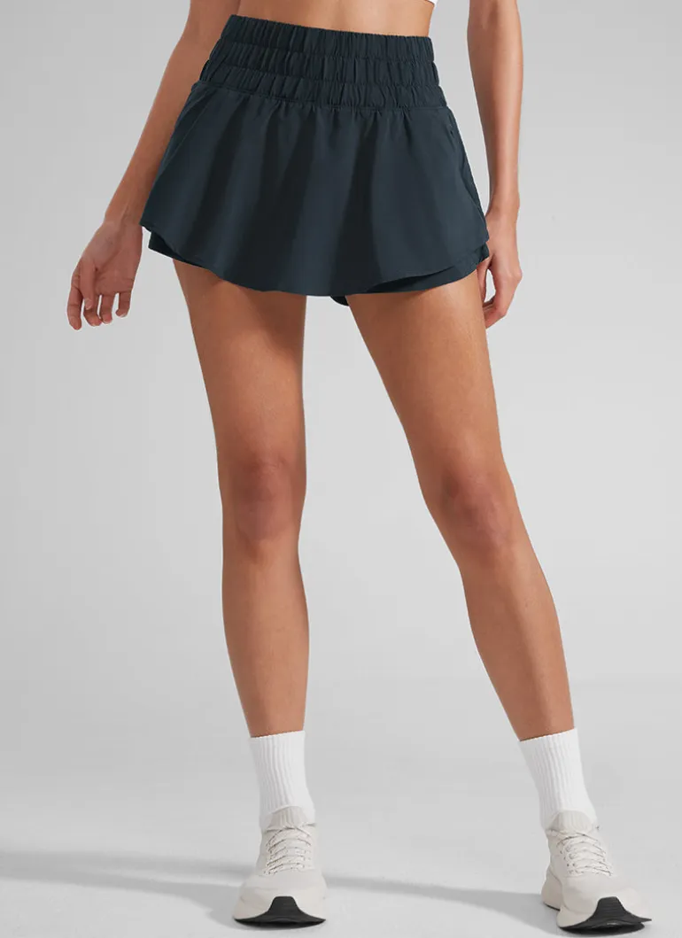 Feathery-Fit Soft 2 in 1 Zip Pocket Shorts