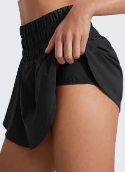 Feathery-Fit Soft 2 in 1 Zip Pocket Shorts