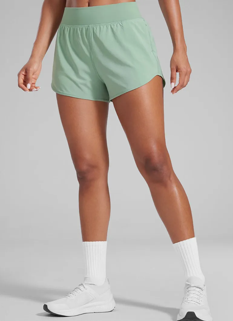 Feathery-Fit Soft Liner Zipper Pocket Shorts 3''