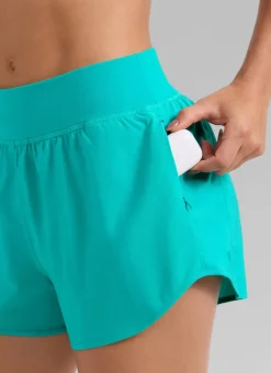 Feathery-Fit Soft Liner Zipper Pocket Shorts 3''