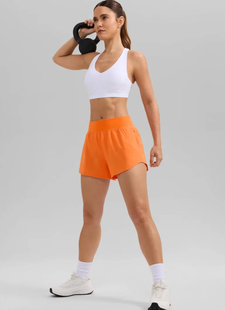 Feathery-Fit Soft Liner Zipper Pocket Shorts 3''