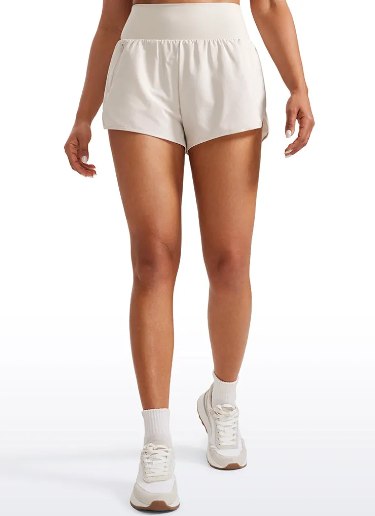Feathery-Fit Soft Ruffled Trim Shorts 3''