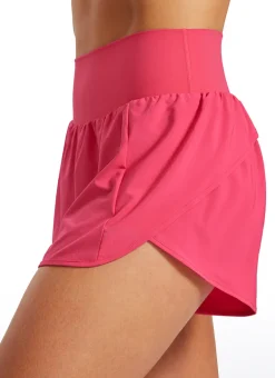 Feathery-Fit Soft Ruffled Trim Shorts 3''