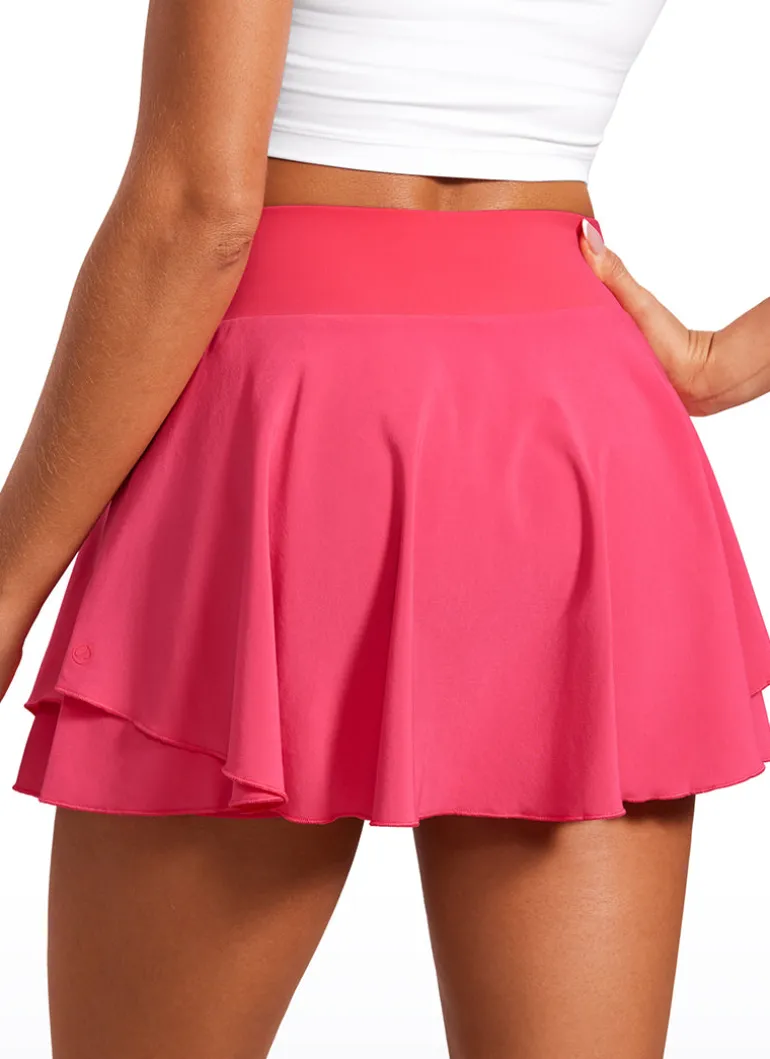 Feathery-Fit Soft Ruffle Layered Skirt 13''