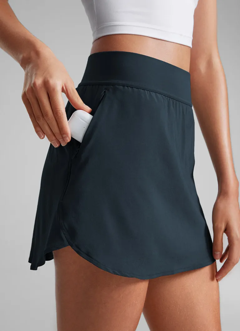Feathery-Fit Soft Zipper Pocket Skirt 14.5"