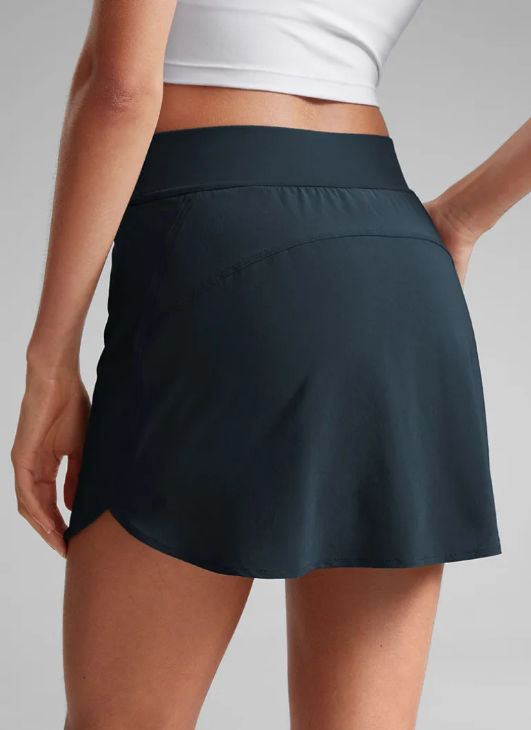 Feathery-Fit Soft Zipper Pocket Skirt 14.5"