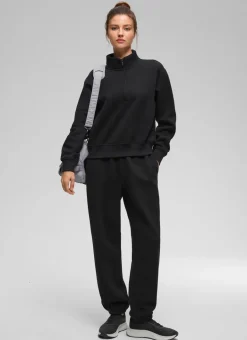 Fleece Lined Half Zip Funnel neck Sweatshirt
