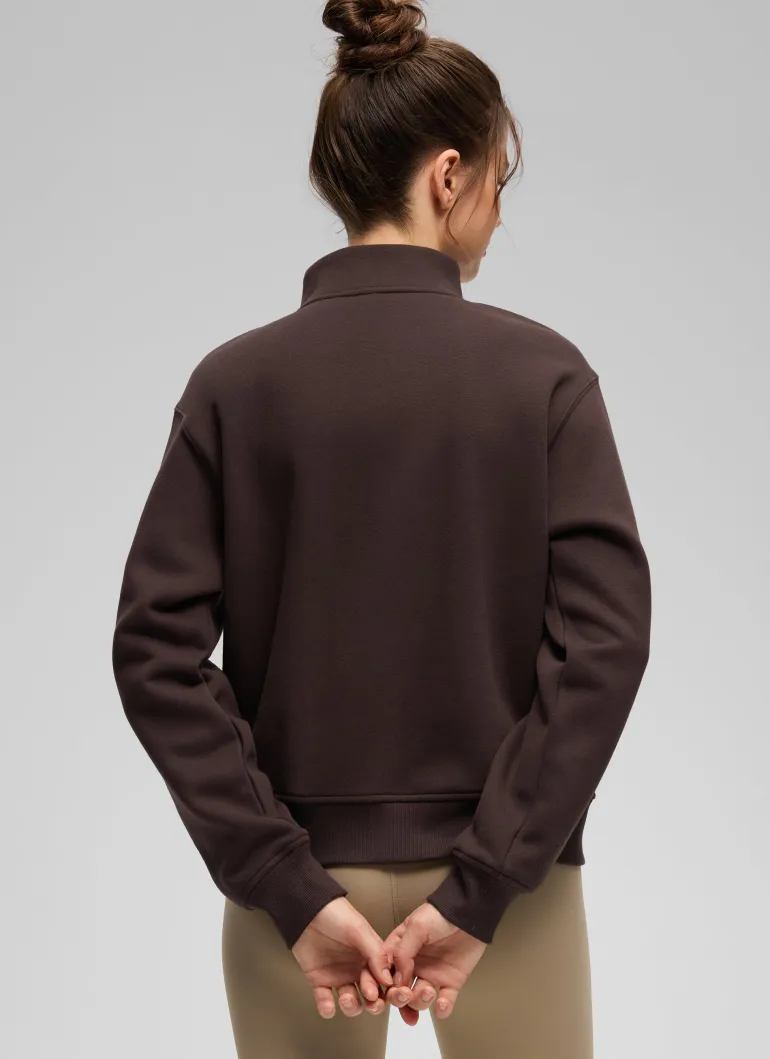 Fleece Lined Half Zip Funnel neck Sweatshirt