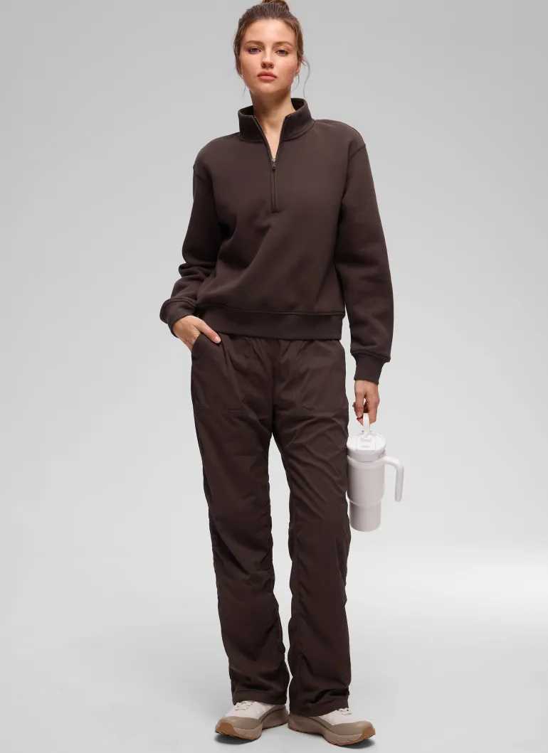 Fleece Lined Half Zip Funnel neck Sweatshirt