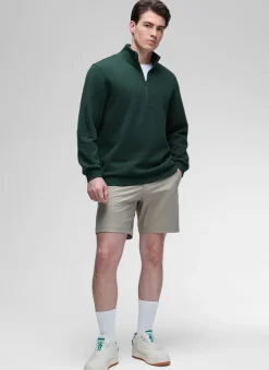 Fleece Lined Half Zip Sweatshirts Mock Neck