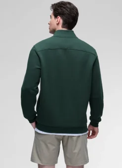 Fleece Lined Half Zip Sweatshirts Mock Neck