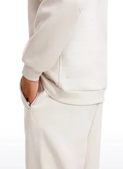 Fleece Lined Half Zip Sweatshirts Mock Neck