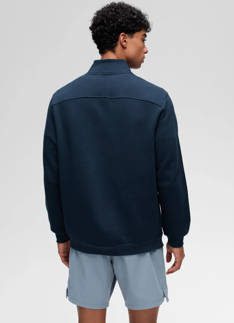 Fleece Lined Half Zip Sweatshirts Mock Neck