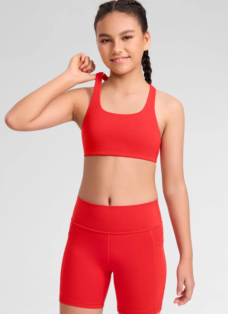 Girls Butterluxe U Neck Mold Sports Bra