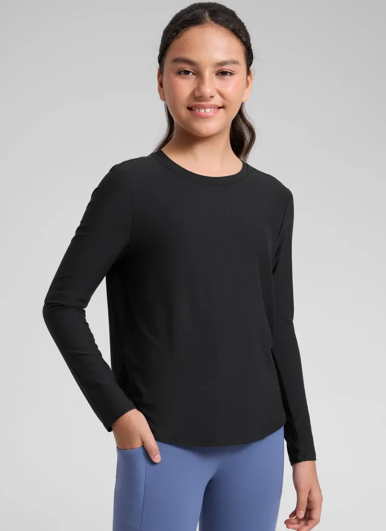 Girls Cloudweight Side Slit Long Sleeve