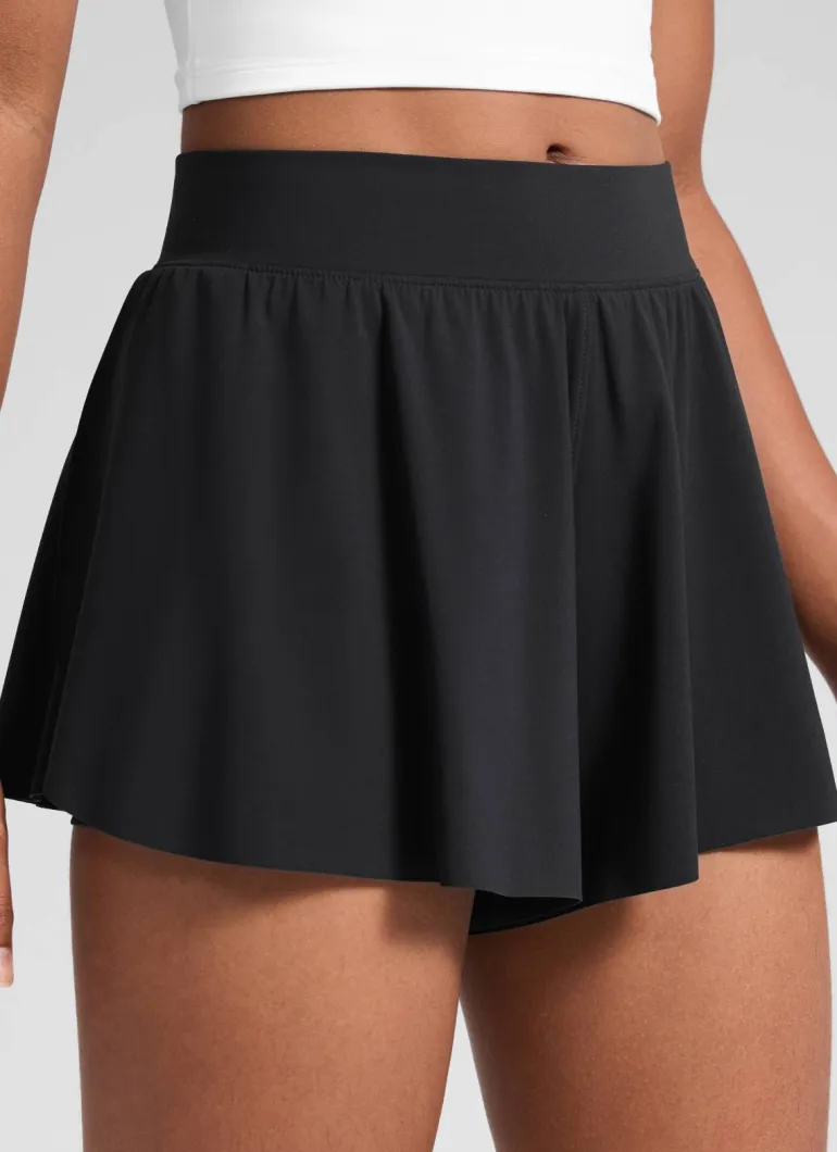 Girls High Rise 2 in 1 Flowy Sport Shorts 2.5''