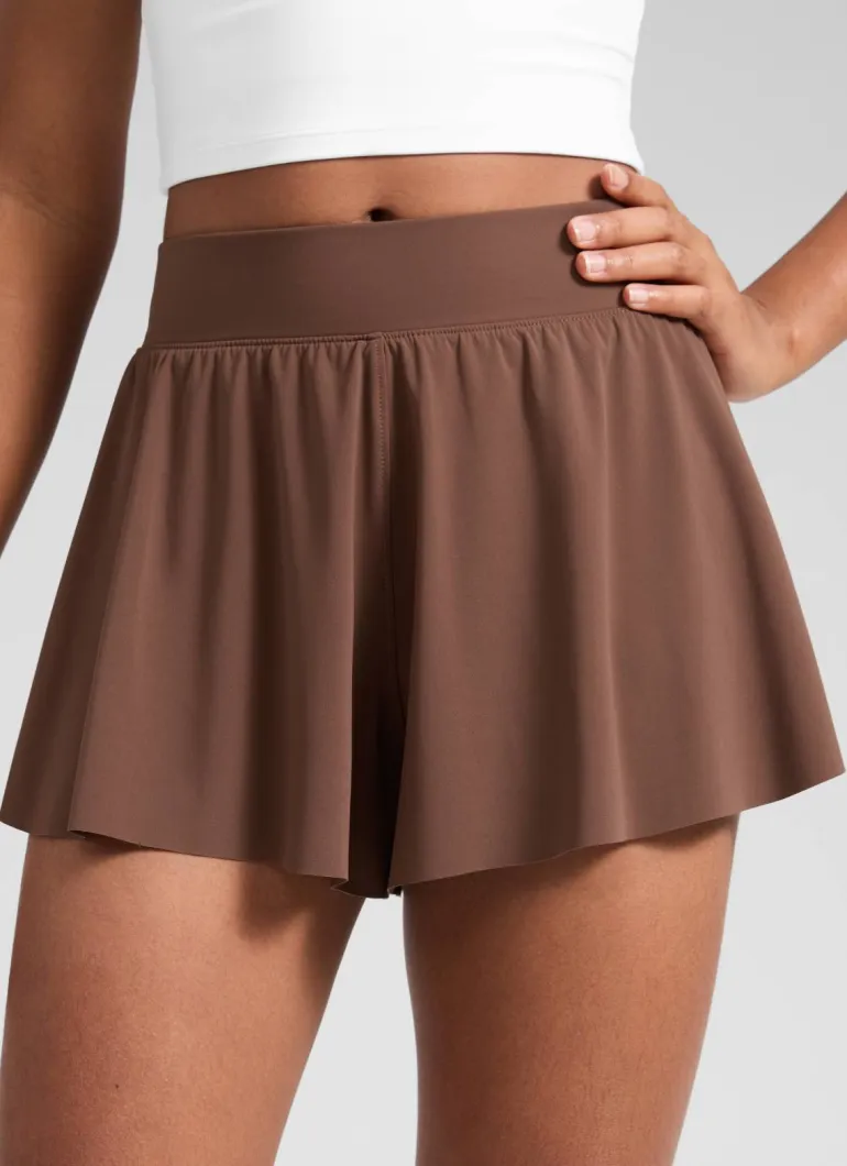Girls High Rise 2 in 1 Flowy Sport Shorts 2.5''