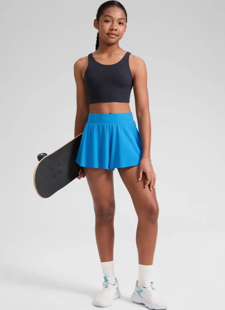 Girls High Rise 2 in 1 Flowy Sport Shorts 2.5''