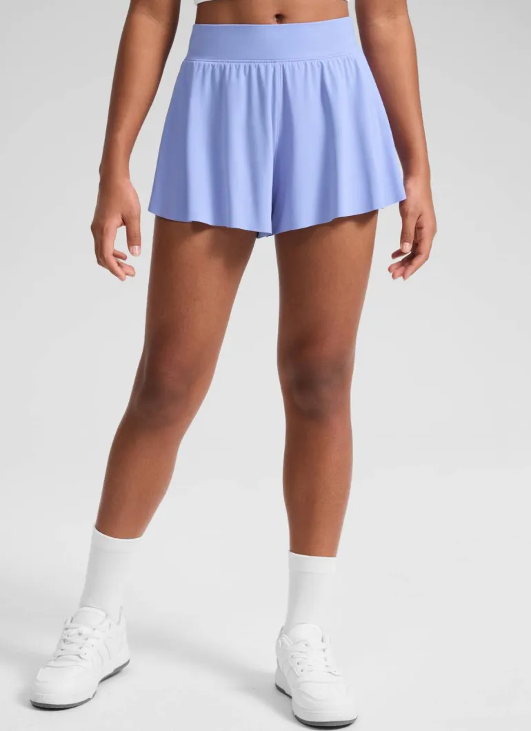 Girls High Rise 2 in 1 Flowy Sport Shorts 2.5''