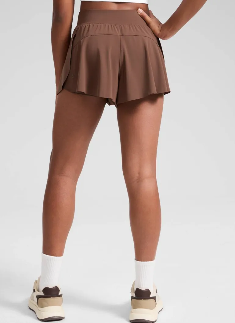 Girls High Rise 2 in 1 Flowy Sport Shorts 2.5''