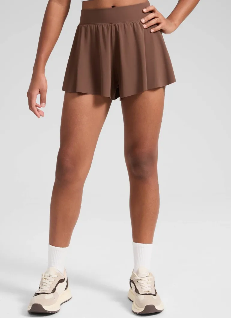 Girls High Rise 2 in 1 Flowy Sport Shorts 2.5''