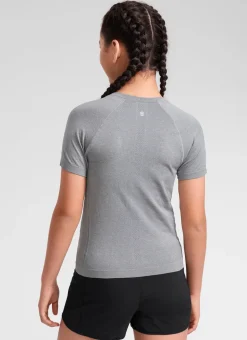 Girls Seamless Hip Length Short Sleeve