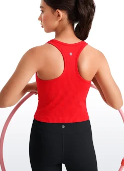 Girls Seamless Ribbed Scoop Neck Tank Racerback