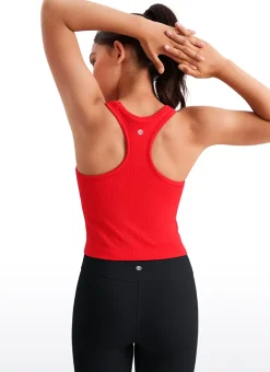 Girls Seamless Ribbed Scoop Neck Tank Racerback