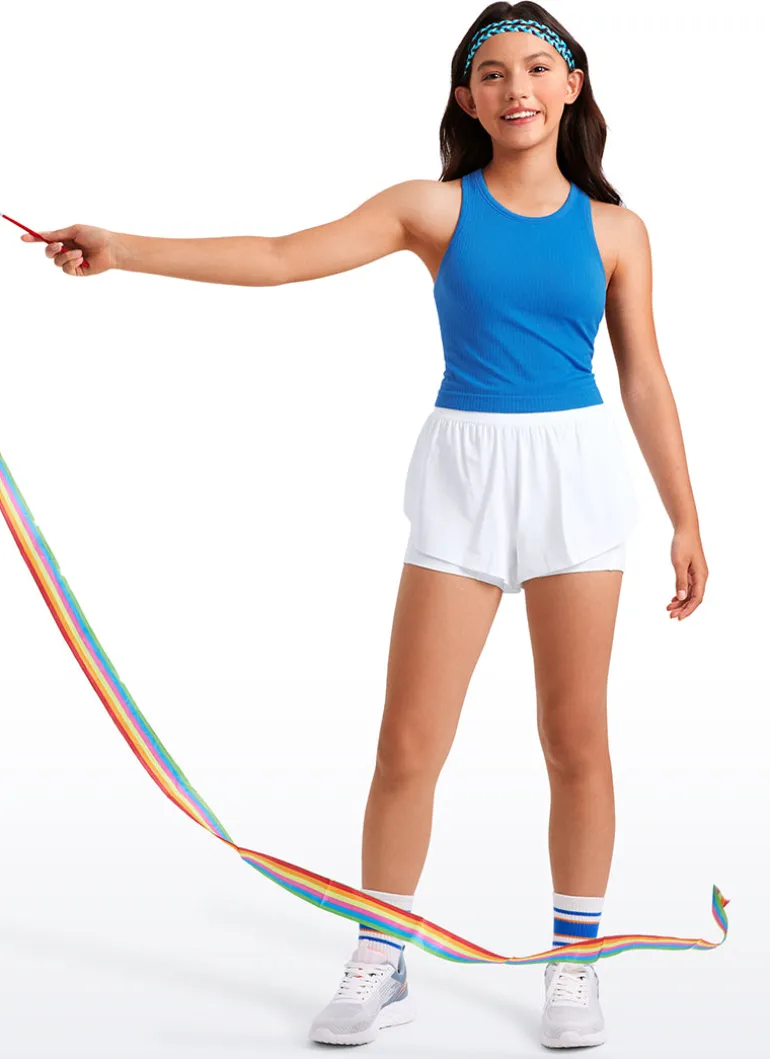 Girls Seamless Ribbed Scoop Neck Tank Racerback